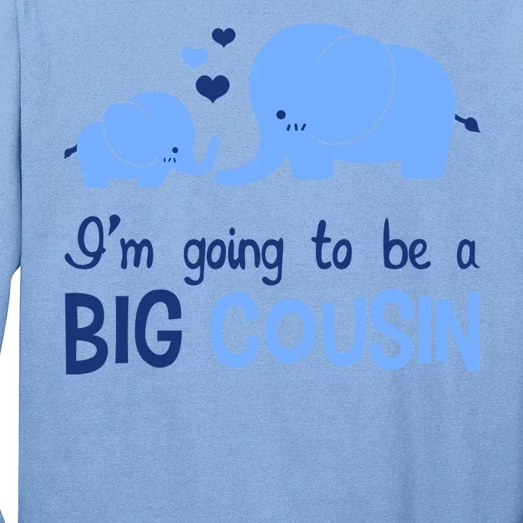 I'm Going To Be A Big Cousin Boy Elephant Long Sleeve Shirt