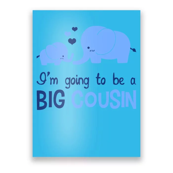 I'm Going To Be A Big Cousin Boy Elephant Poster