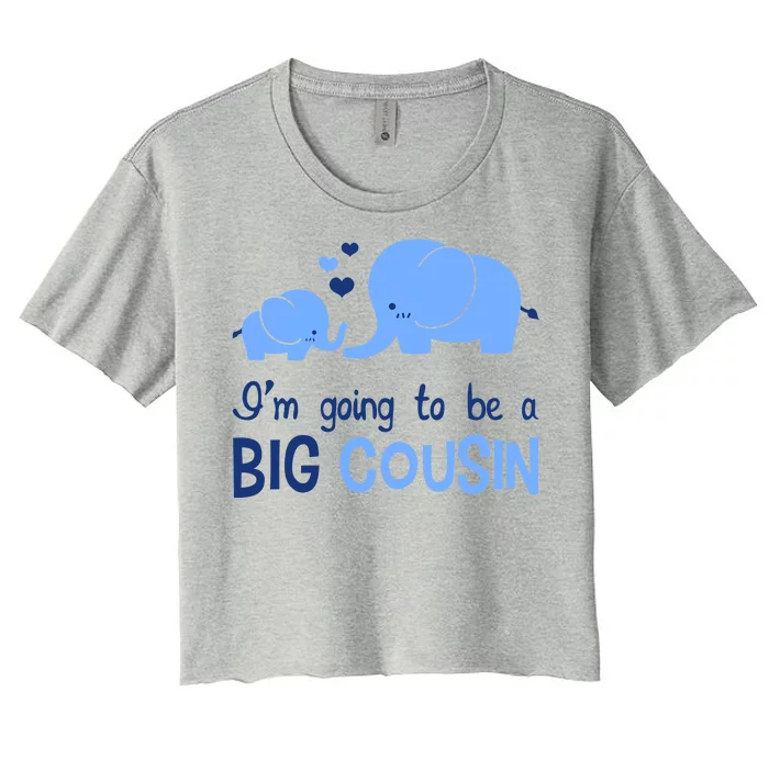 I'm Going To Be A Big Cousin Boy Elephant Women's Crop Top Tee