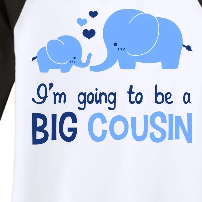 I'm Going To Be A Big Cousin Boy Elephant Women's Tri-Blend 3/4-Sleeve Raglan Shirt