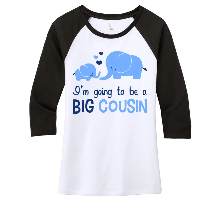 I'm Going To Be A Big Cousin Boy Elephant Women's Tri-Blend 3/4-Sleeve Raglan Shirt