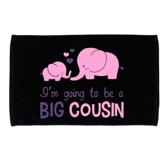 I'm Going To Be A Big Cousin Girl Elephant Microfiber Hand Towel