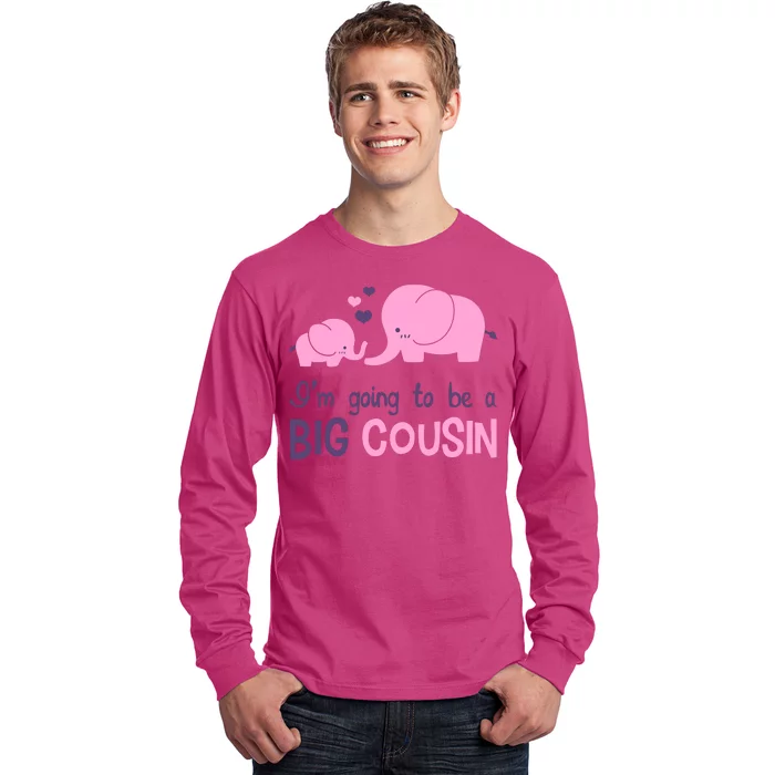 I'm Going To Be A Big Cousin Girl Elephant Long Sleeve Shirt