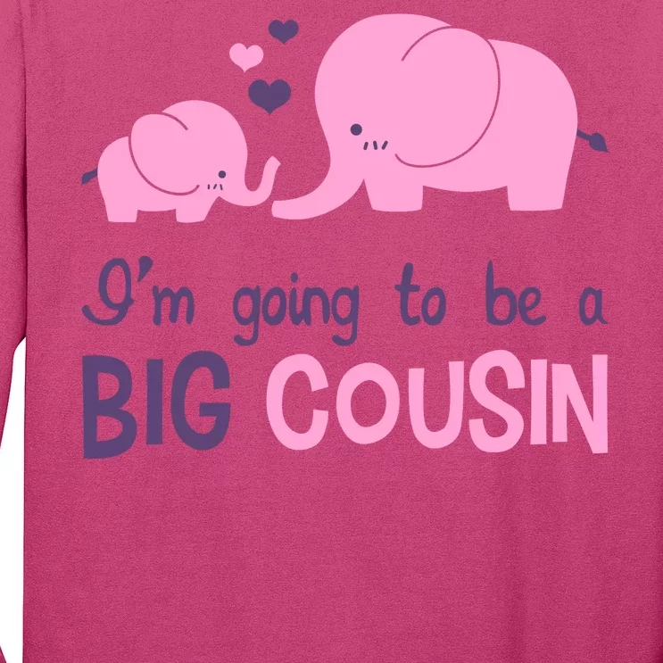 I'm Going To Be A Big Cousin Girl Elephant Long Sleeve Shirt