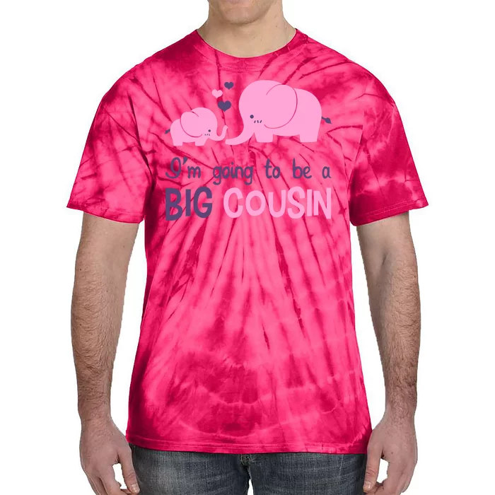 I'm Going To Be A Big Cousin Girl Elephant Tie-Dye T-Shirt