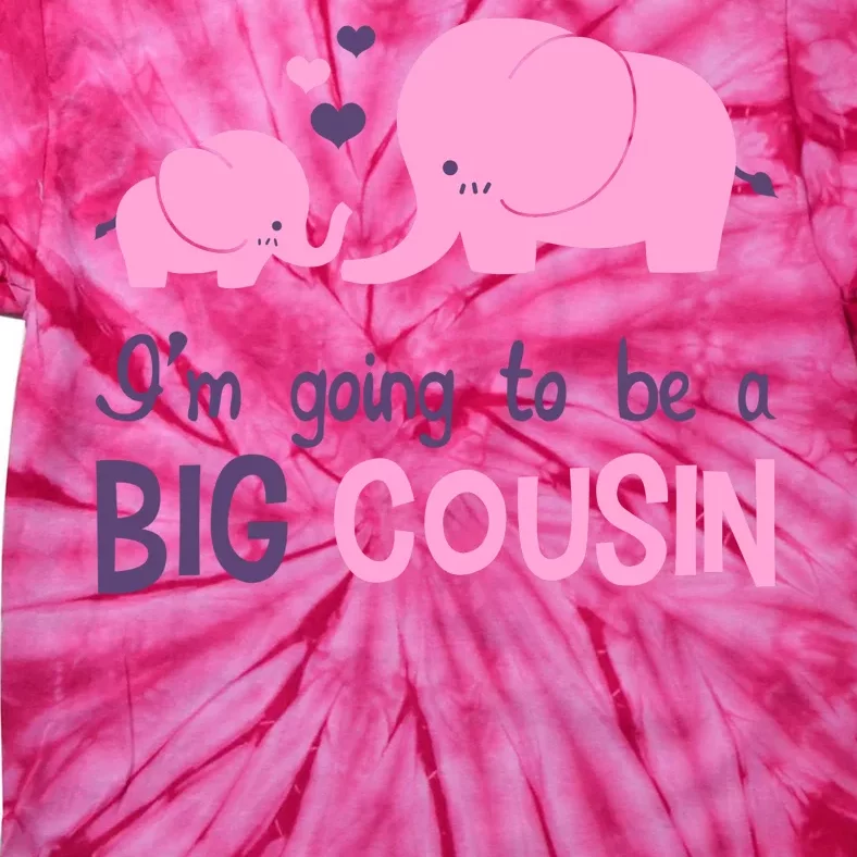 I'm Going To Be A Big Cousin Girl Elephant Tie-Dye T-Shirt