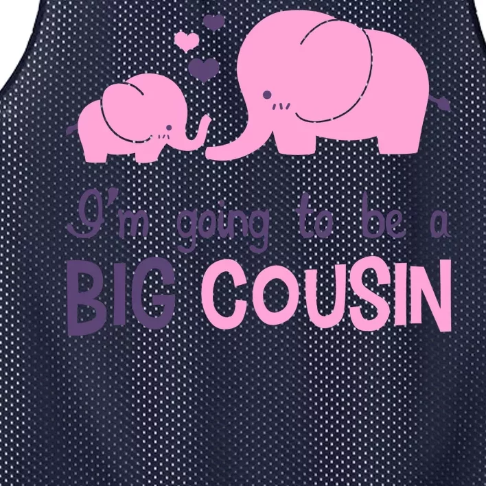 I'm Going To Be A Big Cousin Girl Elephant Mesh Reversible Basketball Jersey Tank