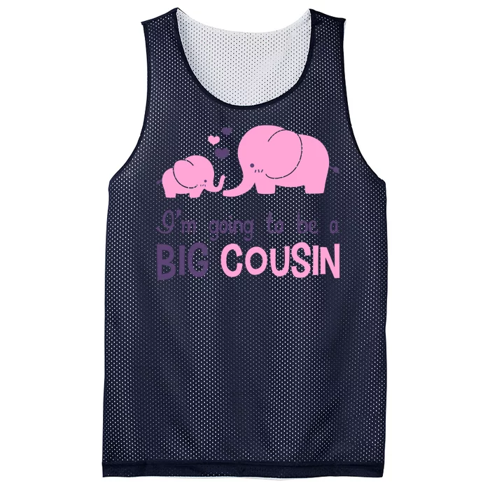 I'm Going To Be A Big Cousin Girl Elephant Mesh Reversible Basketball Jersey Tank