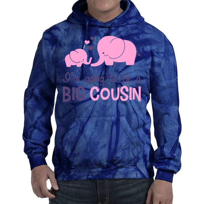 I'm Going To Be A Big Cousin Girl Elephant Tie Dye Hoodie