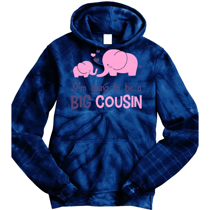 I'm Going To Be A Big Cousin Girl Elephant Tie Dye Hoodie