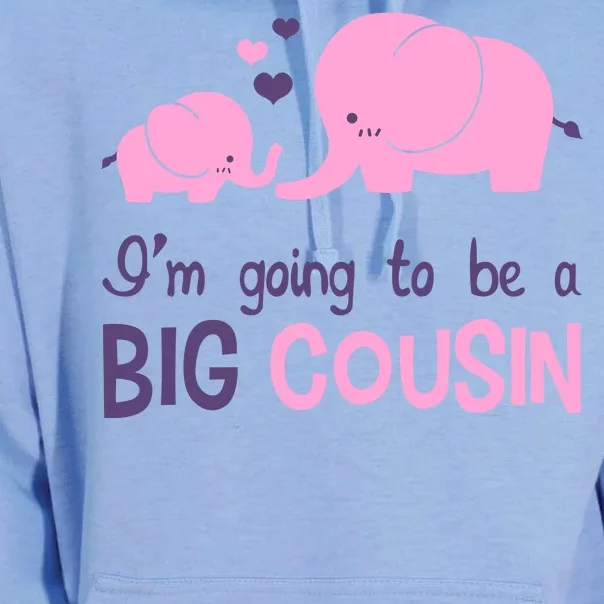 I'm Going To Be A Big Cousin Girl Elephant Unisex Surf Hoodie