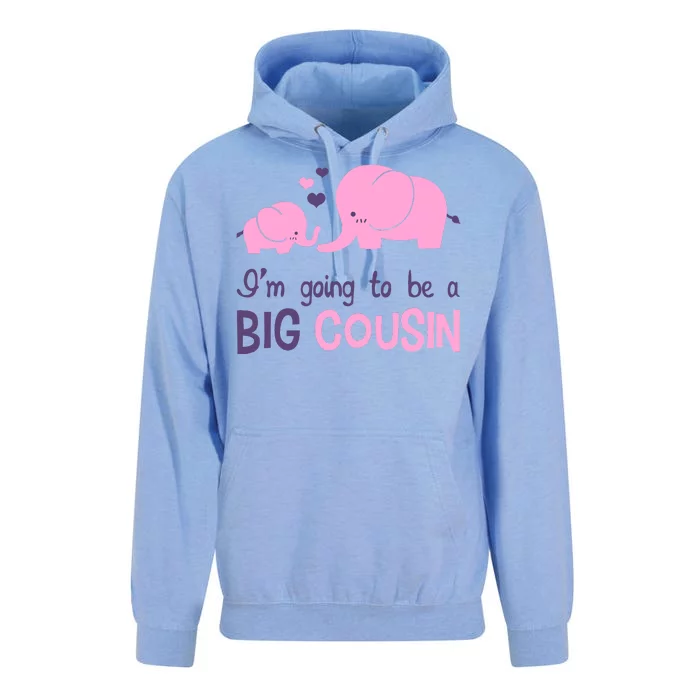 I'm Going To Be A Big Cousin Girl Elephant Unisex Surf Hoodie