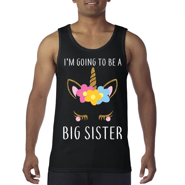 I'm Going To Be A Big Sister Cute Unicorn Tank Top