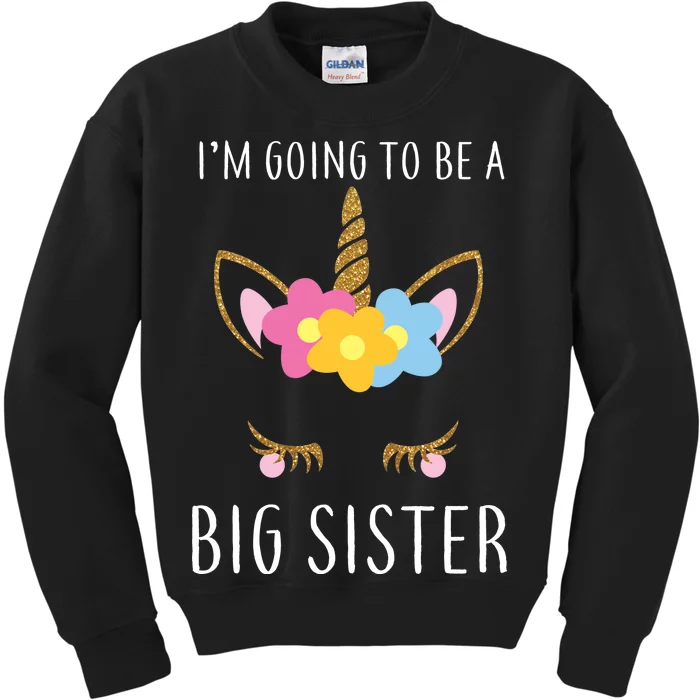 I'm Going To Be A Big Sister Cute Unicorn Kids Sweatshirt