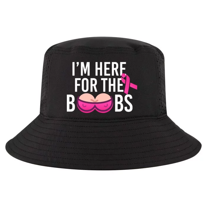 I'm Here For The Boobs Breast Cancer Cool Comfort Performance Bucket Hat