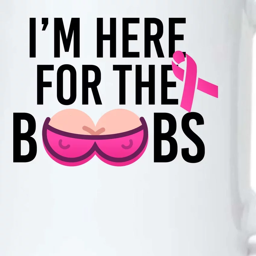 I'm Here For The Boobs Breast Cancer Black Color Changing Mug