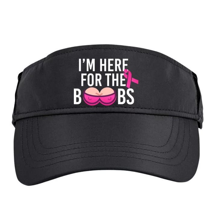 I'm Here For The Boobs Breast Cancer Adult Drive Performance Visor