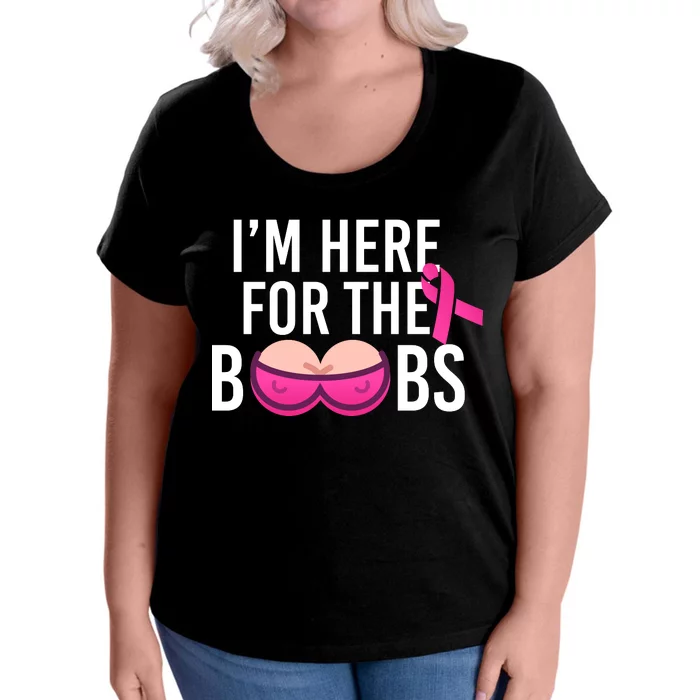 I'm Just Here For The Boobs T-Shirt Funny Breast Cancer Tee