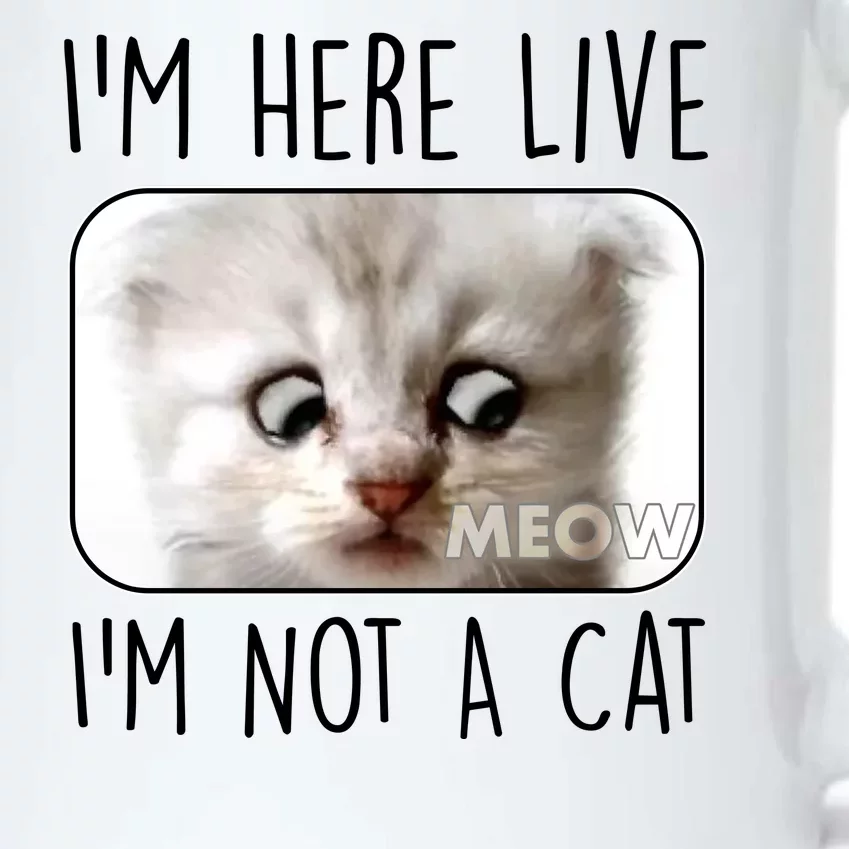 I'm Here Live I'm Not A Cat Zoom Lawyer Cat Meme Black Color Changing Mug