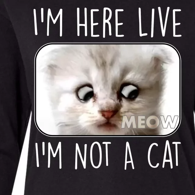 I'm Here Live I'm Not A Cat Zoom Lawyer Cat Meme Womens Cotton Relaxed Long Sleeve T-Shirt