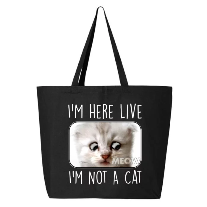 I'm Here Live I'm Not A Cat Zoom Lawyer Cat Meme 25L Jumbo Tote