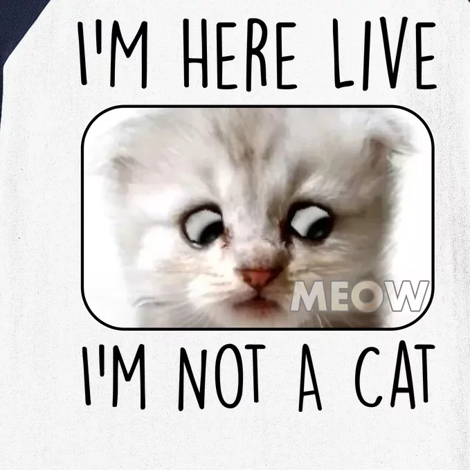 I'm Here Live I'm Not A Cat Zoom Lawyer Cat Meme Baseball Sleeve Shirt