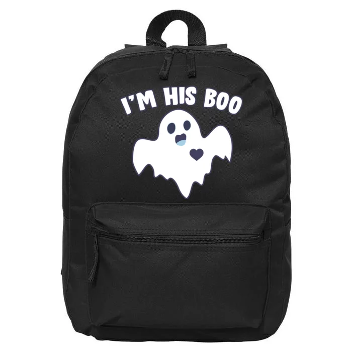 I'm His Boo Matching Halloween 16 in Basic Backpack