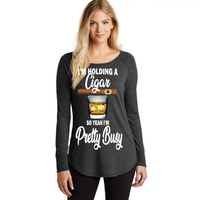 I'm Holding A So Yeah I'm Pretty Busy Women's Perfect Tri Tunic Long Sleeve Shirt