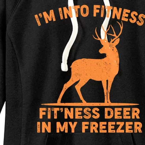 I'm Into Fitness Fit'Ness Deer In My Freezer Women's Fleece Hoodie