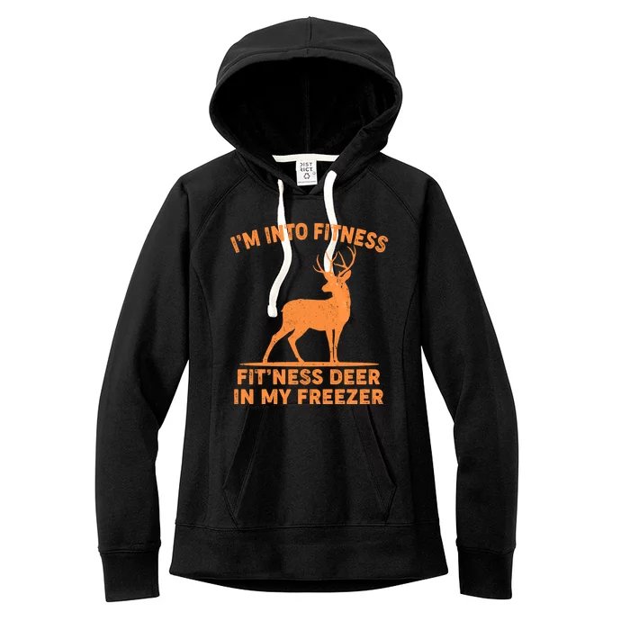 I'm Into Fitness Fit'Ness Deer In My Freezer Women's Fleece Hoodie