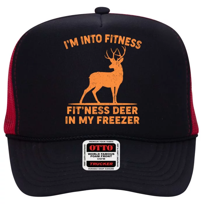 I'm Into Fitness Fit'Ness Deer In My Freezer High Crown Mesh Trucker Hat