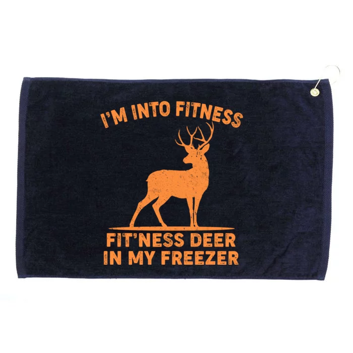 I'm Into Fitness Fit'Ness Deer In My Freezer Grommeted Golf Towel