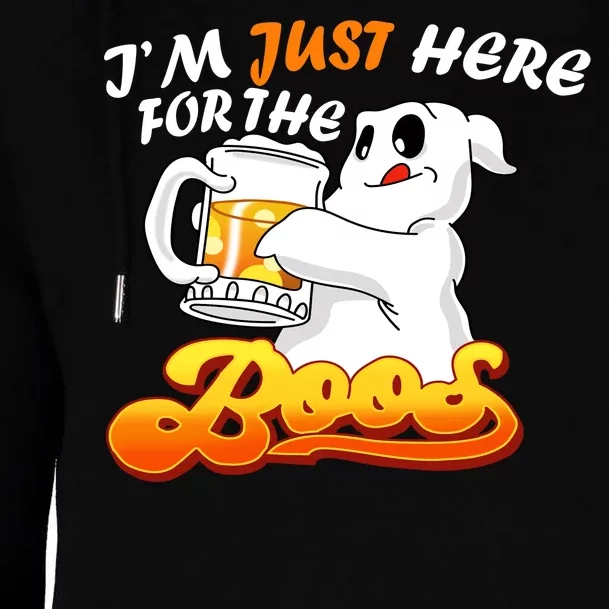 I'm Just Here For the Boos Fun Halloween Womens Funnel Neck Pullover Hood