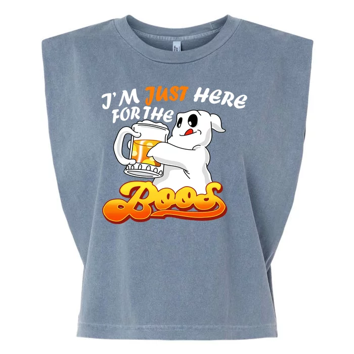 I'm Just Here For the Boos Fun Halloween Garment-Dyed Women's Muscle Tee