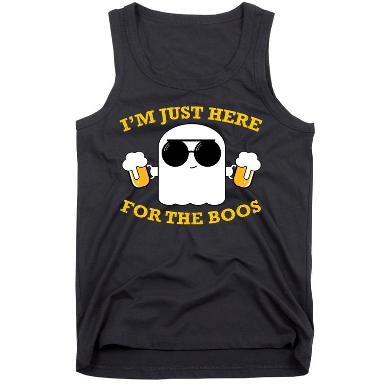 I'm Just Here for the Boos Funny Halloween Beer Ghost Emoji Tank Top
