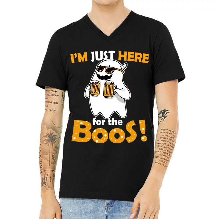 I'm Just Here For The Boos! Halloween V-Neck T-Shirt