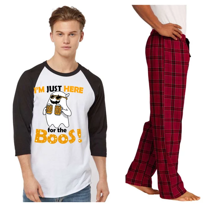 I'm Just Here For The Boos! Halloween Raglan Sleeve Pajama Set