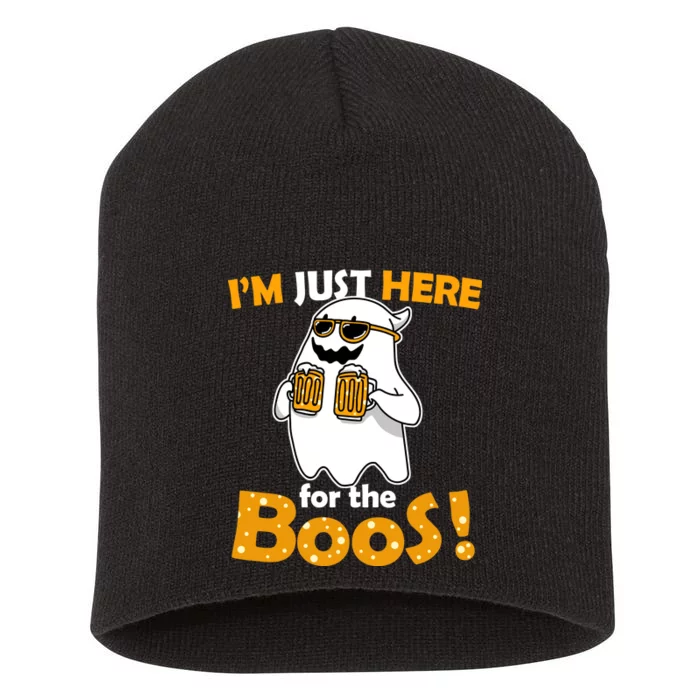 I'm Just Here For The Boos! Halloween Short Acrylic Beanie