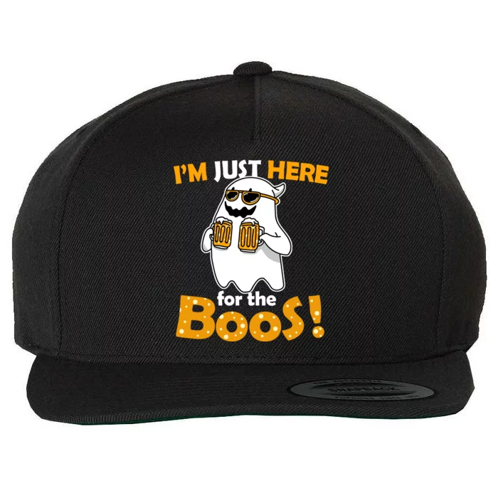 I'm Just Here For The Boos! Halloween Wool Snapback Cap