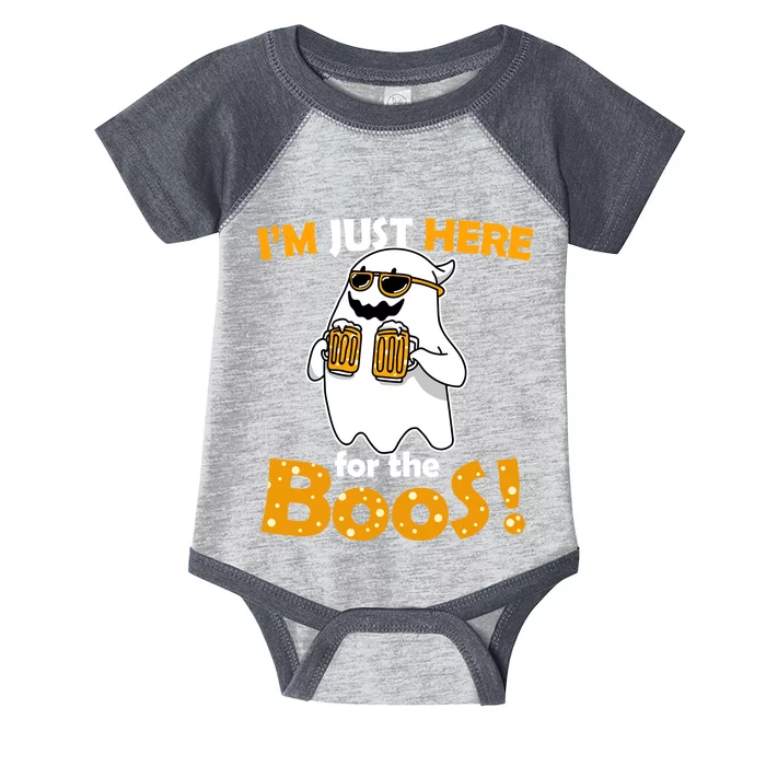 I'm Just Here For The Boos! Halloween Infant Baby Jersey Bodysuit