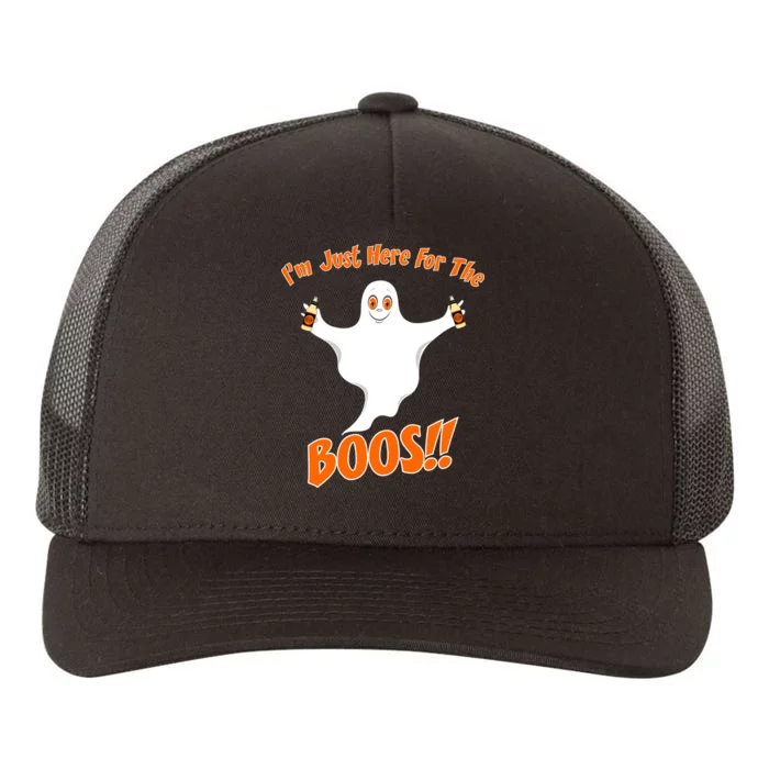 I'm Just Here For The Boos! Halloween Ghost Yupoong Adult 5-Panel Trucker Hat