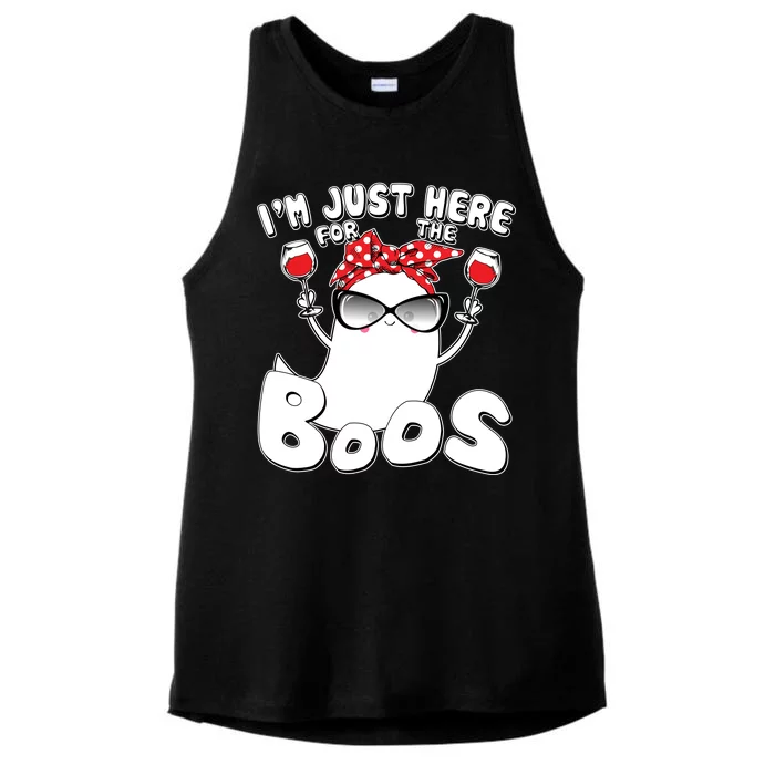 I'm Just Here For The Boos Wine Lover Ladies Tri-Blend Wicking Tank