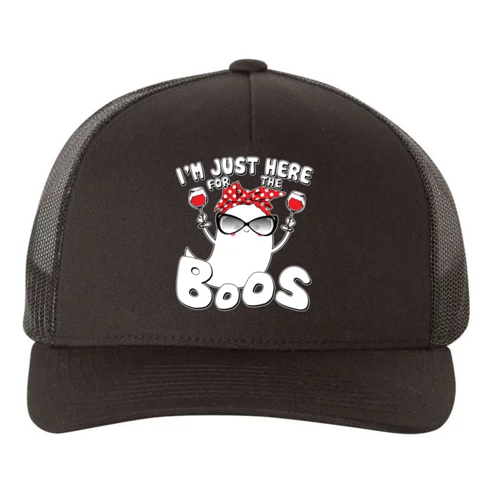 I'm Just Here For The Boos Wine Lover Yupoong Adult 5-Panel Trucker Hat