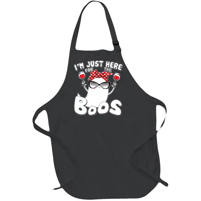 I'm Just Here For The Boos Wine Lover Full-Length Apron With Pocket