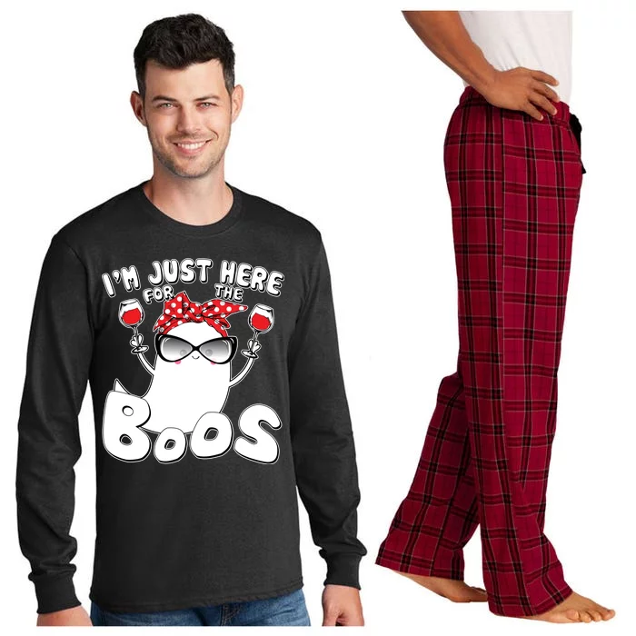 I'm Just Here For The Boos Wine Lover Long Sleeve Pajama Set