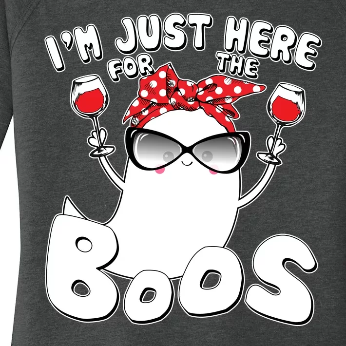 I'm Just Here For The Boos Wine Lover Women's Perfect Tri Tunic Long Sleeve Shirt