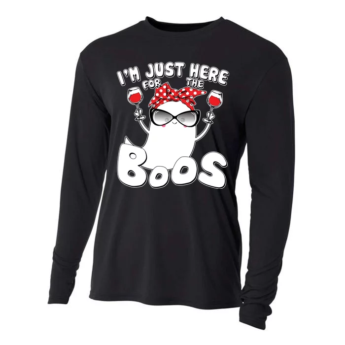 I'm Just Here For The Boos Wine Lover Cooling Performance Long Sleeve Crew