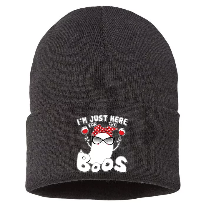 I'm Just Here For The Boos Wine Lover Sustainable Knit Beanie