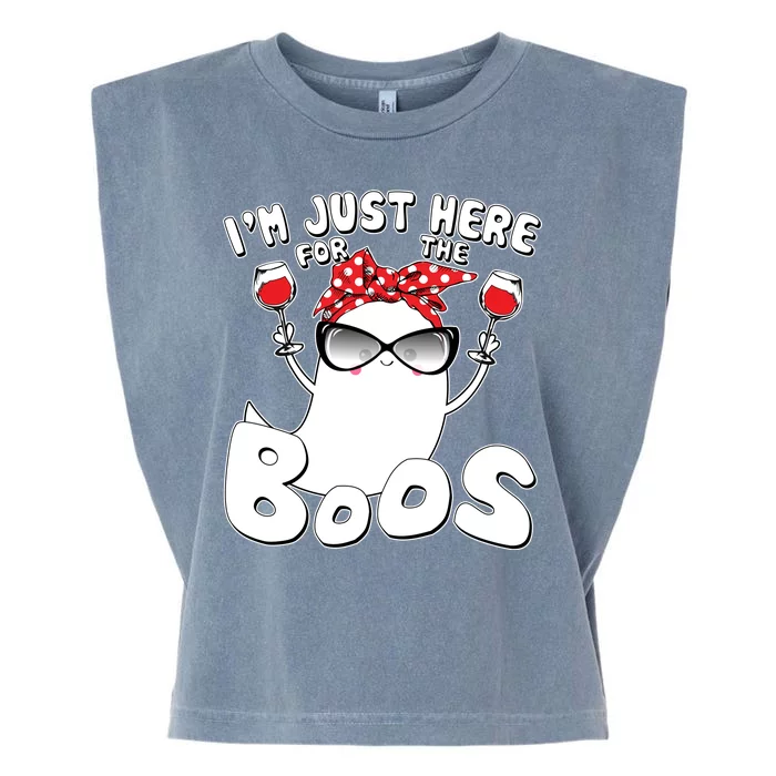 I'm Just Here For The Boos Wine Lover Garment-Dyed Women's Muscle Tee