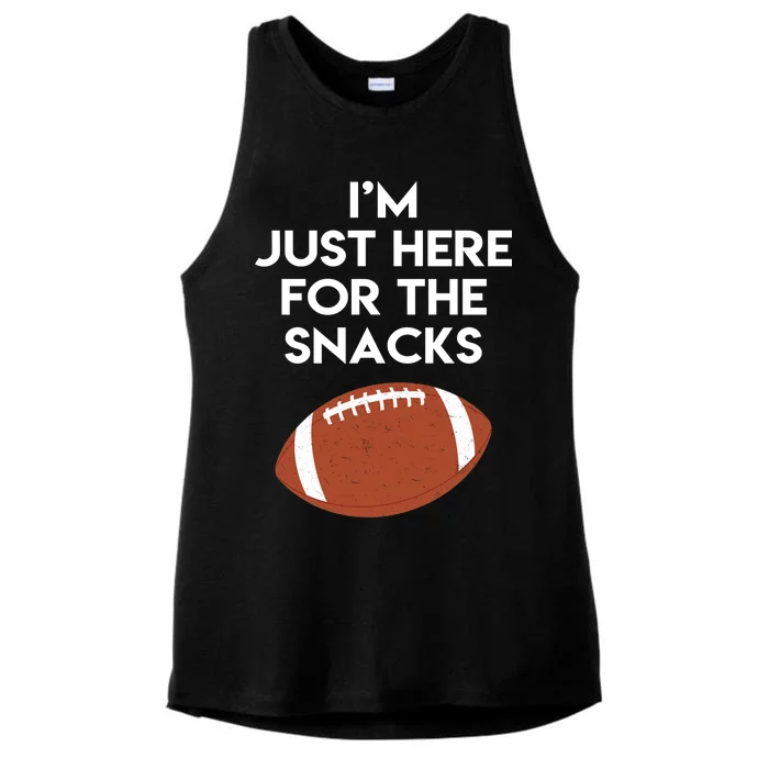 I'm Just Here for the Snacks Football Ladies Tri-Blend Wicking Tank